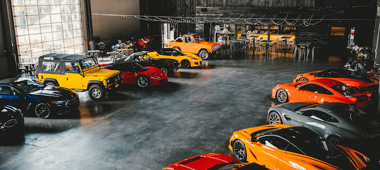 exotic cars in a new york car club